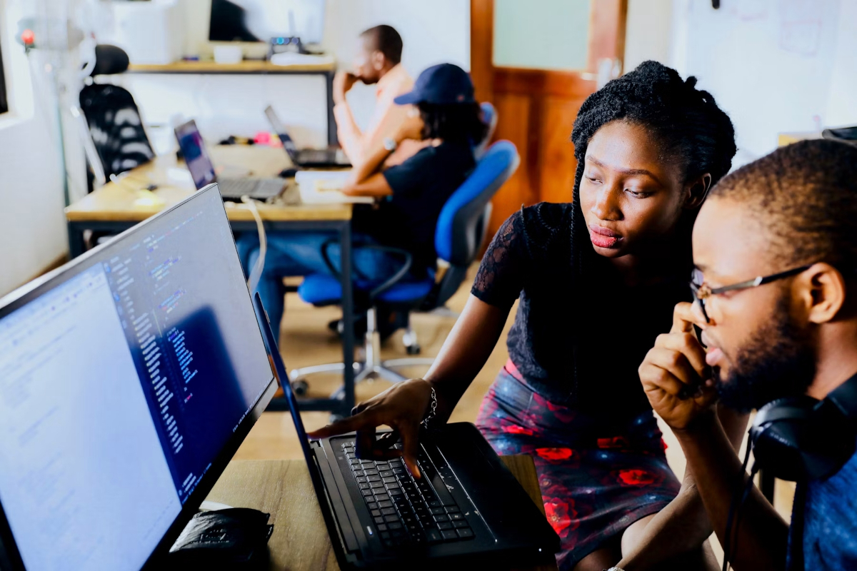 African consultants collaborating on a project